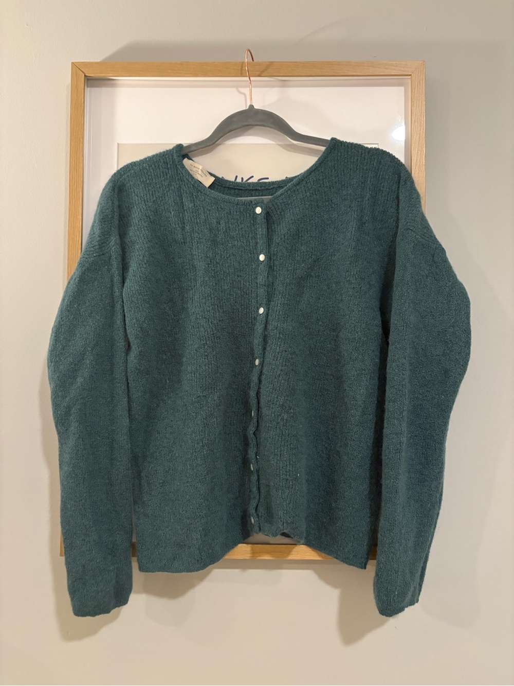 Sezane Gaspard Cardigan in Sage Green/Blue - Size Medium - Picture 5 of 8